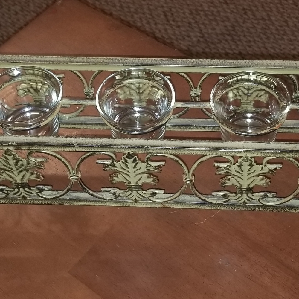 Vintage small iron candle holder